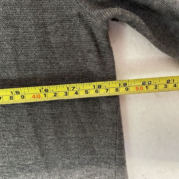 Eileen Fisher Sweater Womens Small Gray Merino Wool V Neck Tunic Longline Slits - Picture 4 of 6